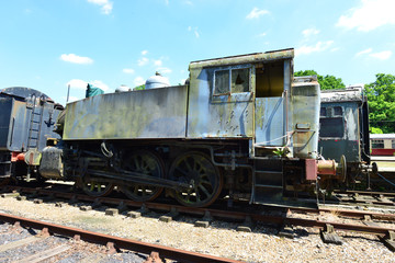 Fototapeta na wymiar A rusty shunting steam engine.