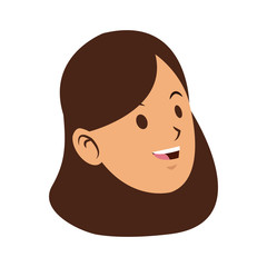 Young woman face cartoon vector illustration graphic design
