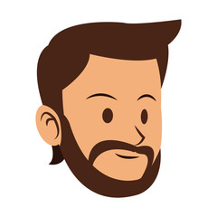 Young man face cartoon vector illustration graphic design