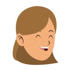 Young woman face cartoon vector illustration graphic design