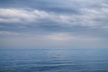 Beautiful sea and clouds sky.Seascape with grey clouds