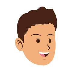 Young man face cartoon vector illustration graphic design
