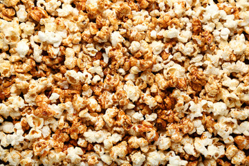 Caramel popcorn background