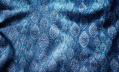 Digital background art made with photo collage technique. Rain / water drops shapes and crumples fabric / textile are used.