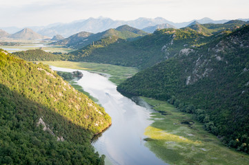 Fototapeta na wymiar Amazing view of the beautiful mountain wild river landscape
