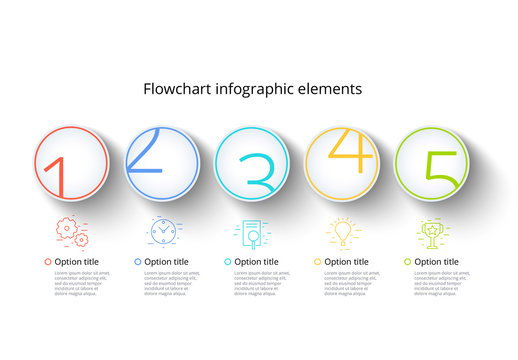 5 Step Infographic with Multicolored Accents