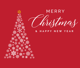 Merry Christmas and Happy New Year lettering template. Greeting card or invitation. Winter holidays related typograph