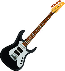 Fototapeta na wymiar Black Bass Electric Guitar