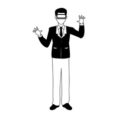 Businessman with virtual reality vector illustration graphic design vector illustration graphic design