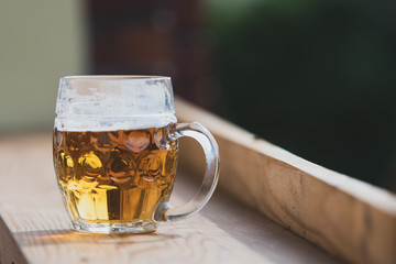 glass of beer close up