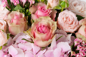 Elite bouquet of beautiful luxury flowers, close-up