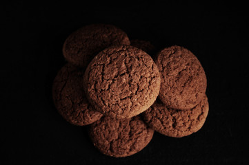 oatmeal cookies on a black table