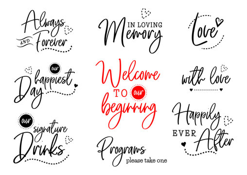 welcome to our wedding lettering