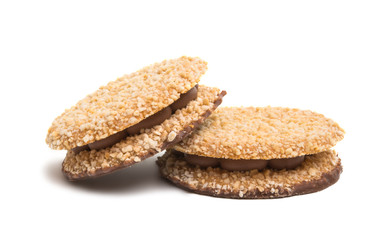nut sandwich with chocolate sandwich isolated