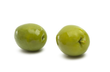 green large olives isolated