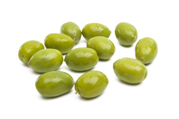 green large olives isolated