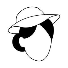Young woman with sun hat vector illustration graphic design