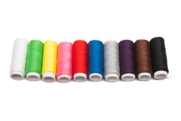 set of colored threads isolated