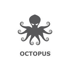 icon of octopus isolated on white background