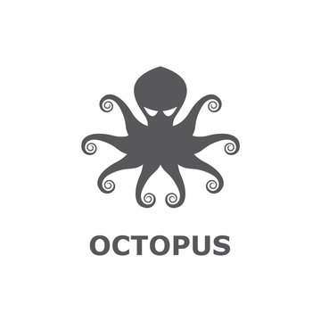 icon of octopus isolated on white background