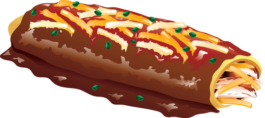 illustration of a chicken enchilada