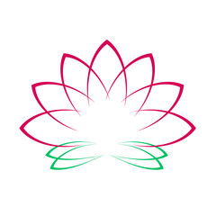 Pink Lotus Flower Icon Logo on White Background Illustration
