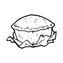 Food for Lunar New Year cartoon illustration isolated on white background for children color book