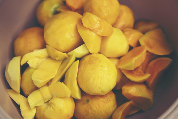 Processed cooked Thai mango.