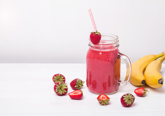 Delicious strawberry and banana smoothie