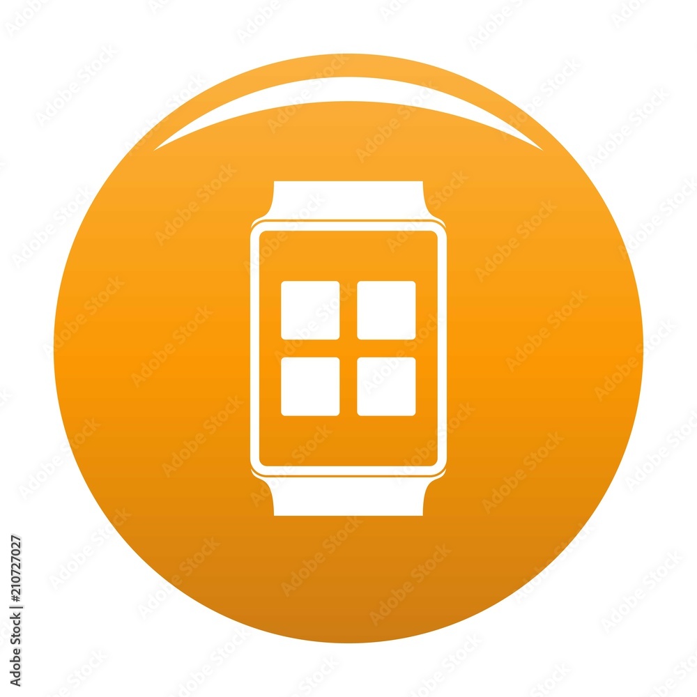 Poster smart watches icon. simple illustration of smart watches vector icon for any design orange