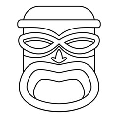 Hawaii wood tiki idol icon. Outline hawaii wood tiki idol vector icon for web design isolated on white background