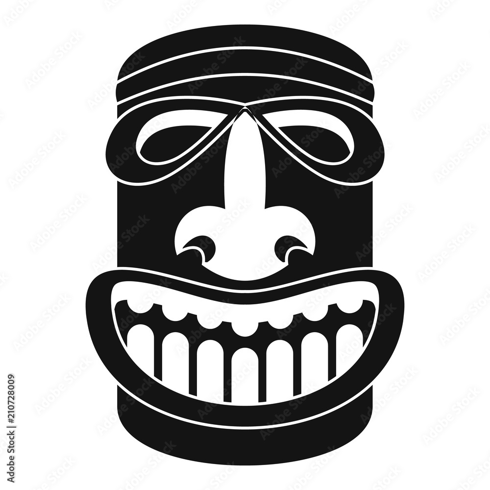 Poster tiki idol smile icon. simple illustration of tiki idol smile vector icon for web design isolated on 