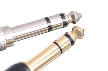 TRS Jack adapter on white background isolation