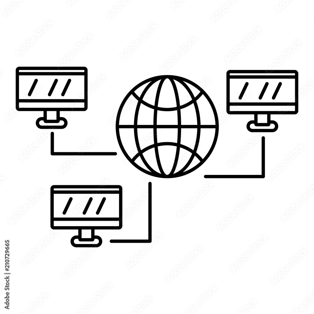Poster global web network icon. outline illustration of global web network vector icon for web design isola