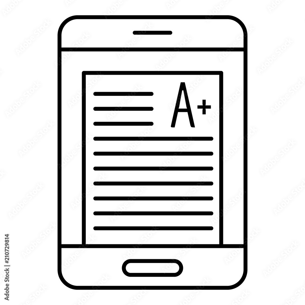 Poster smartphone learning icon. outline illustration of smartphone learning vector icon for web design iso