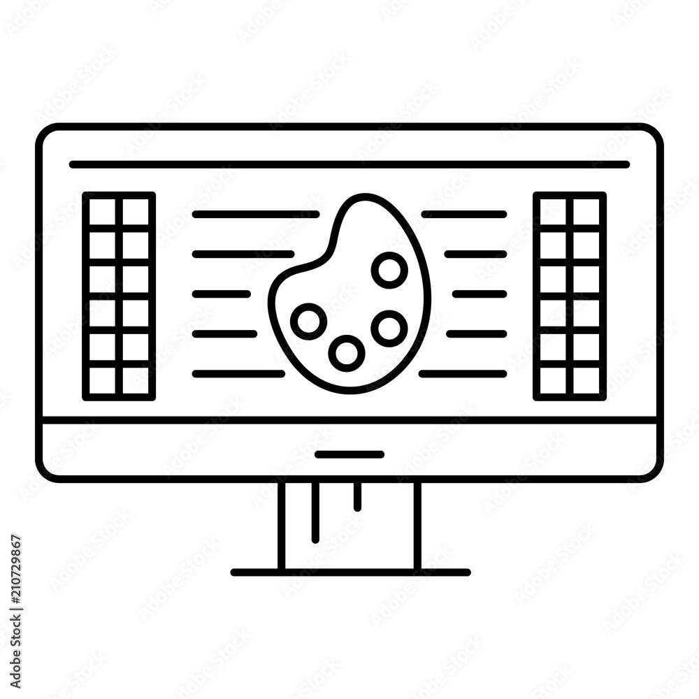 Aufkleber web drawing icon. outline illustration of web drawing vector icon for web design isolated on white b