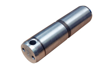 finger of fastening of the excavator bucket on an isolated white background
