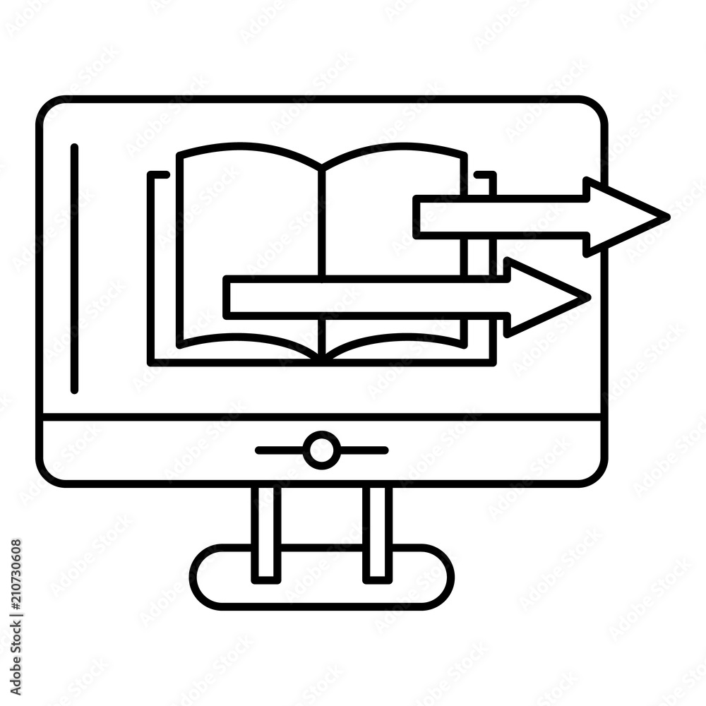 Poster web book transfer icon. outline illustration of web book transfer vector icon for web design isolate