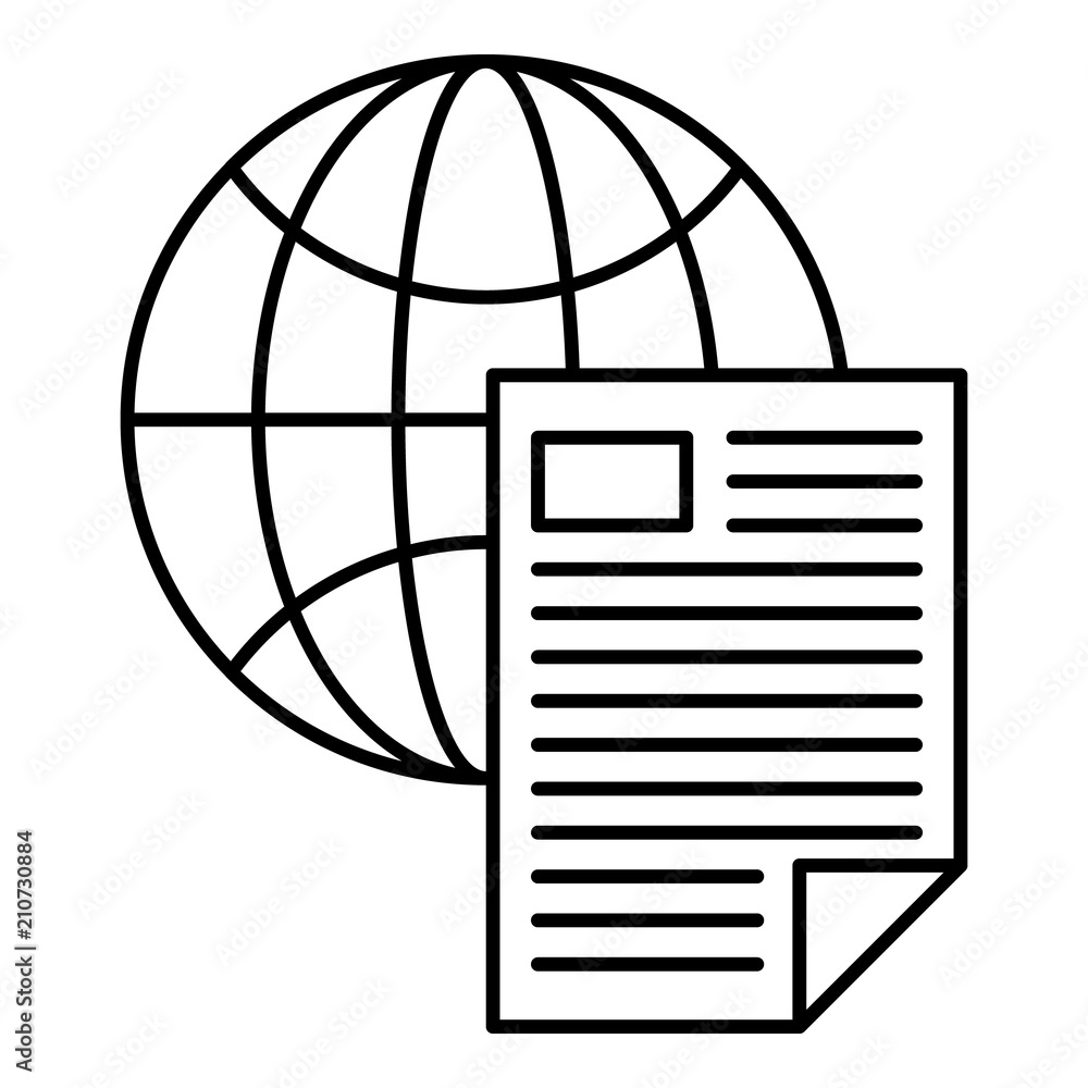Poster global document icon. outline illustration of global document vector icon for web design isolated on