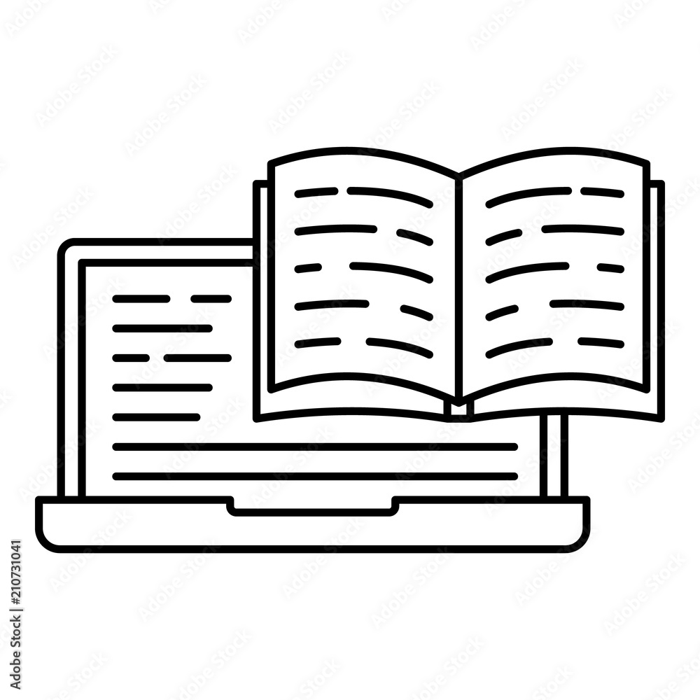 Poster web reading icon. outline illustration of web reading vector icon for web design isolated on white b