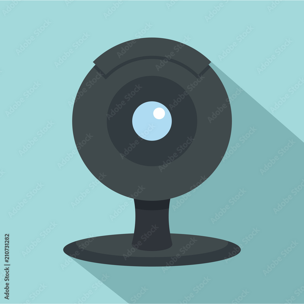 Poster web camera icon. flat illustration of web camera vector icon for web design