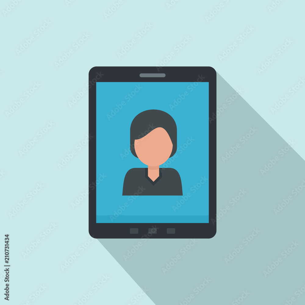 Sticker device video call icon. flat illustration of device video call vector icon for web design