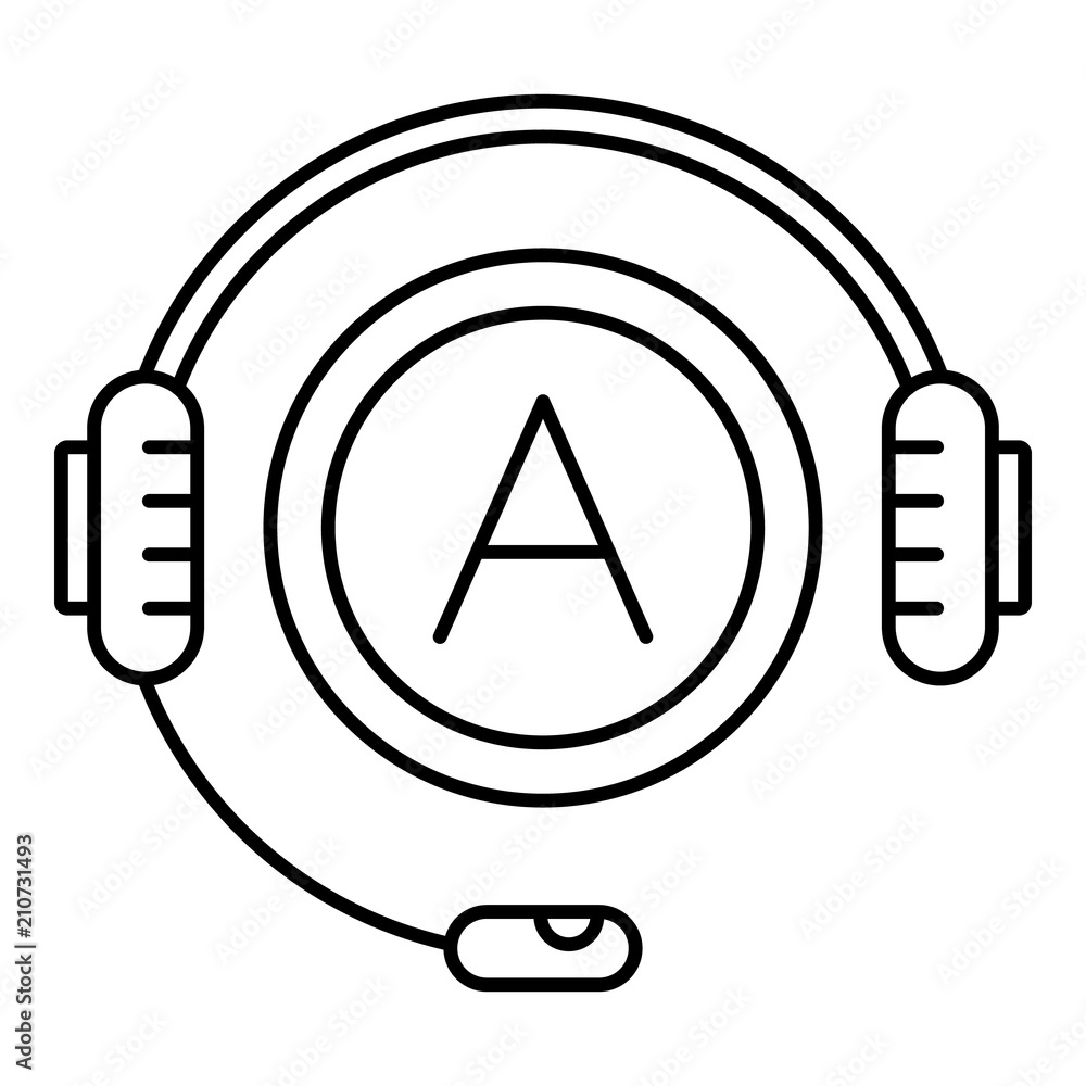 Poster audio book listen icon. outline illustration of audio book listen vector icon for web design isolate