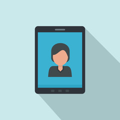 Device video call icon. Flat illustration of device video call vector icon for web design