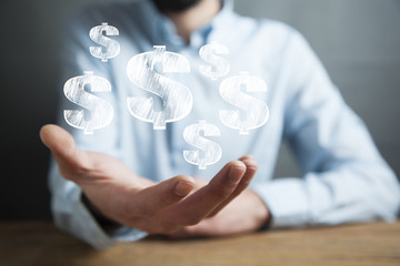 Man in american dollar concept