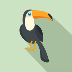 Naklejka premium Toucan bird icon. Flat illustration of toucan bird vector icon for web design