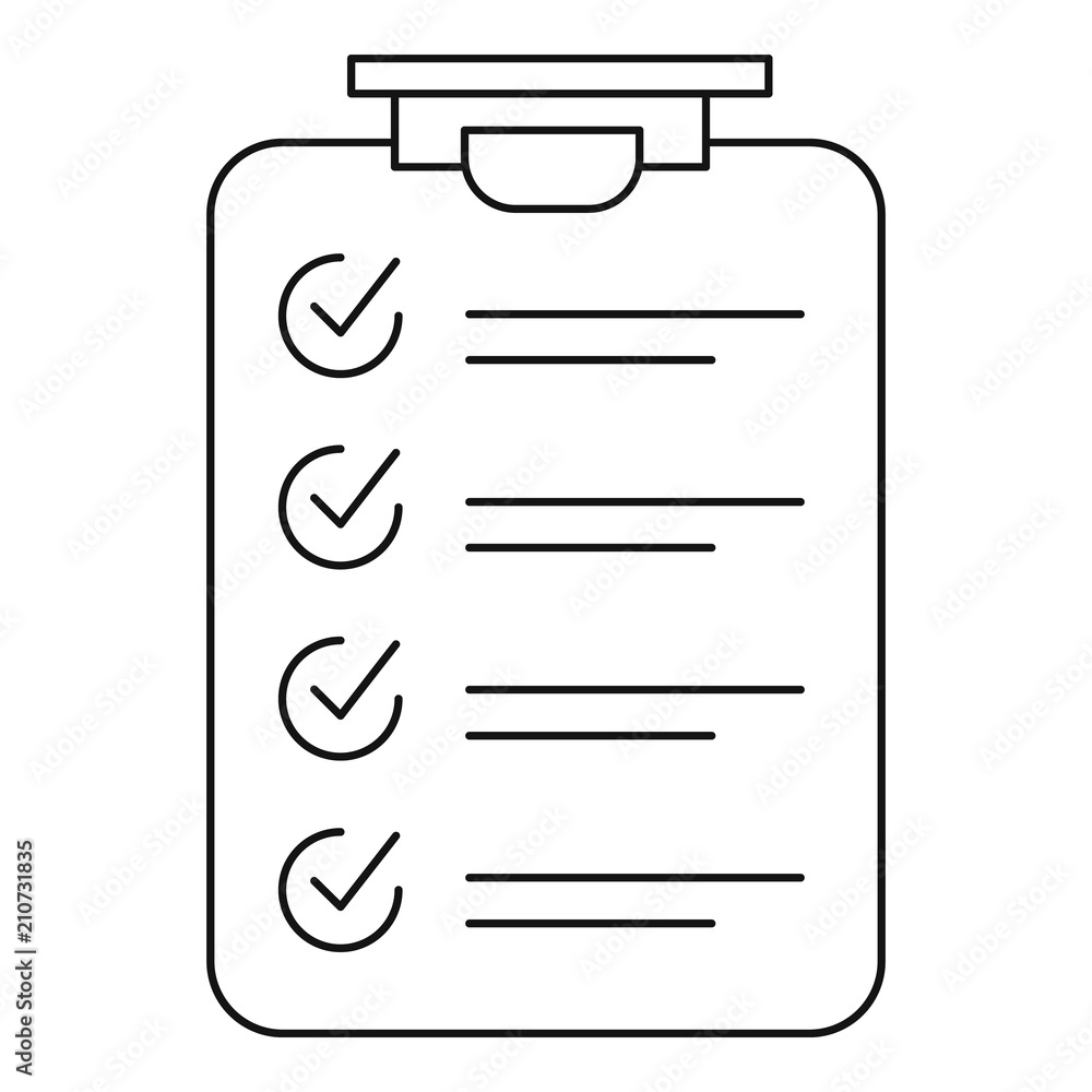 Poster checklist icon. outline checklist vector icon for web design isolated on white background