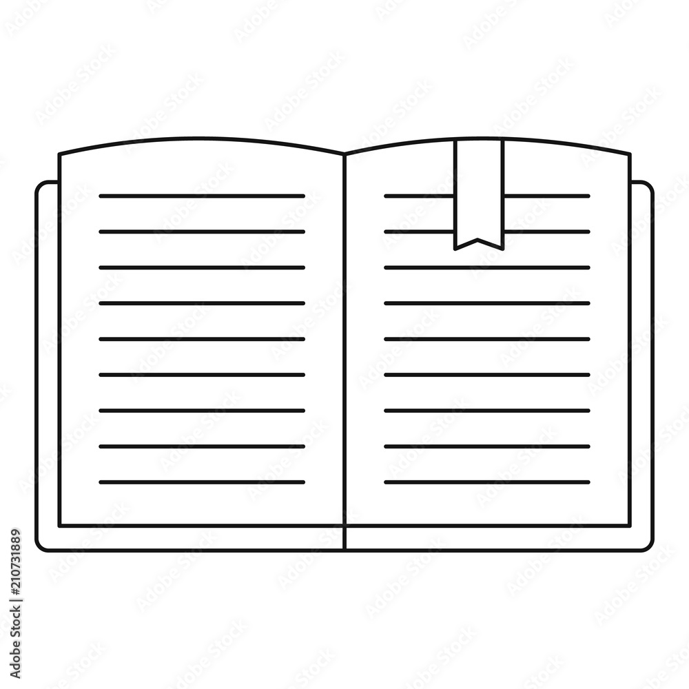 Poster open book icon. outline open book vector icon for web design isolated on white background