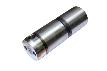 finger of fastening of the excavator bucket on an isolated white background
