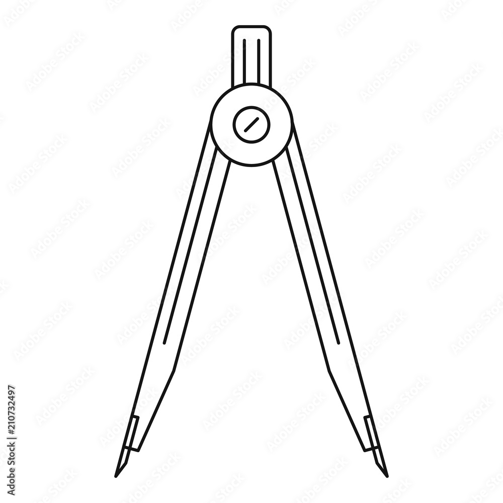 Aufkleber geometric compas icon. outline geometric compas vector icon for web design isolated on white backgro